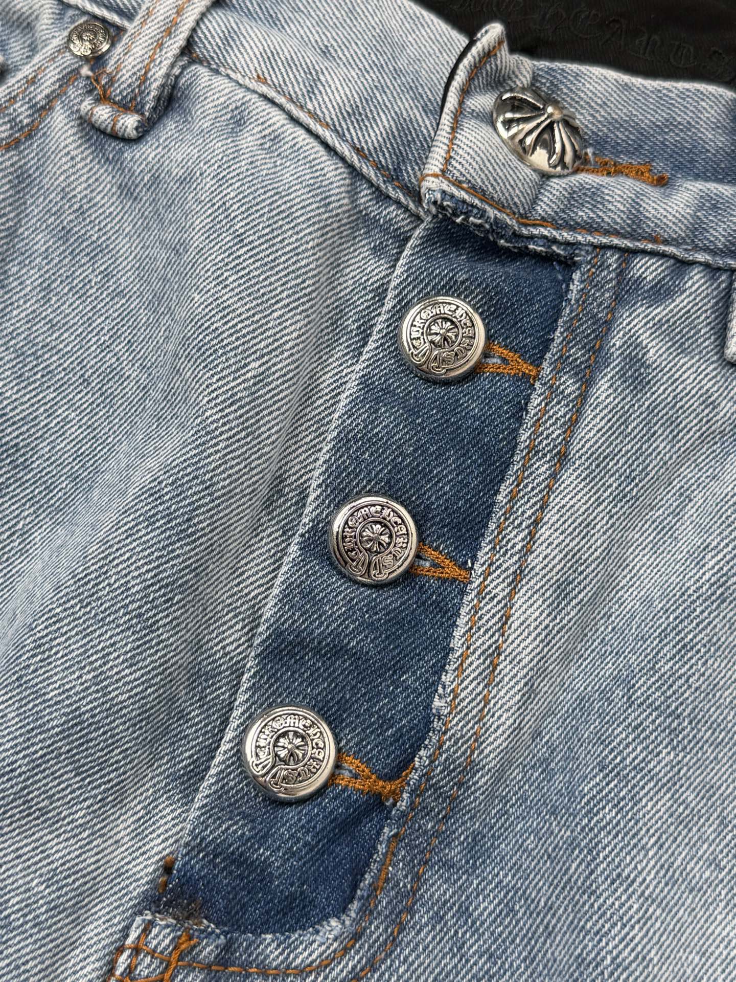 Chrome Hearts Full-Diamond Cross Jeans - Image 5