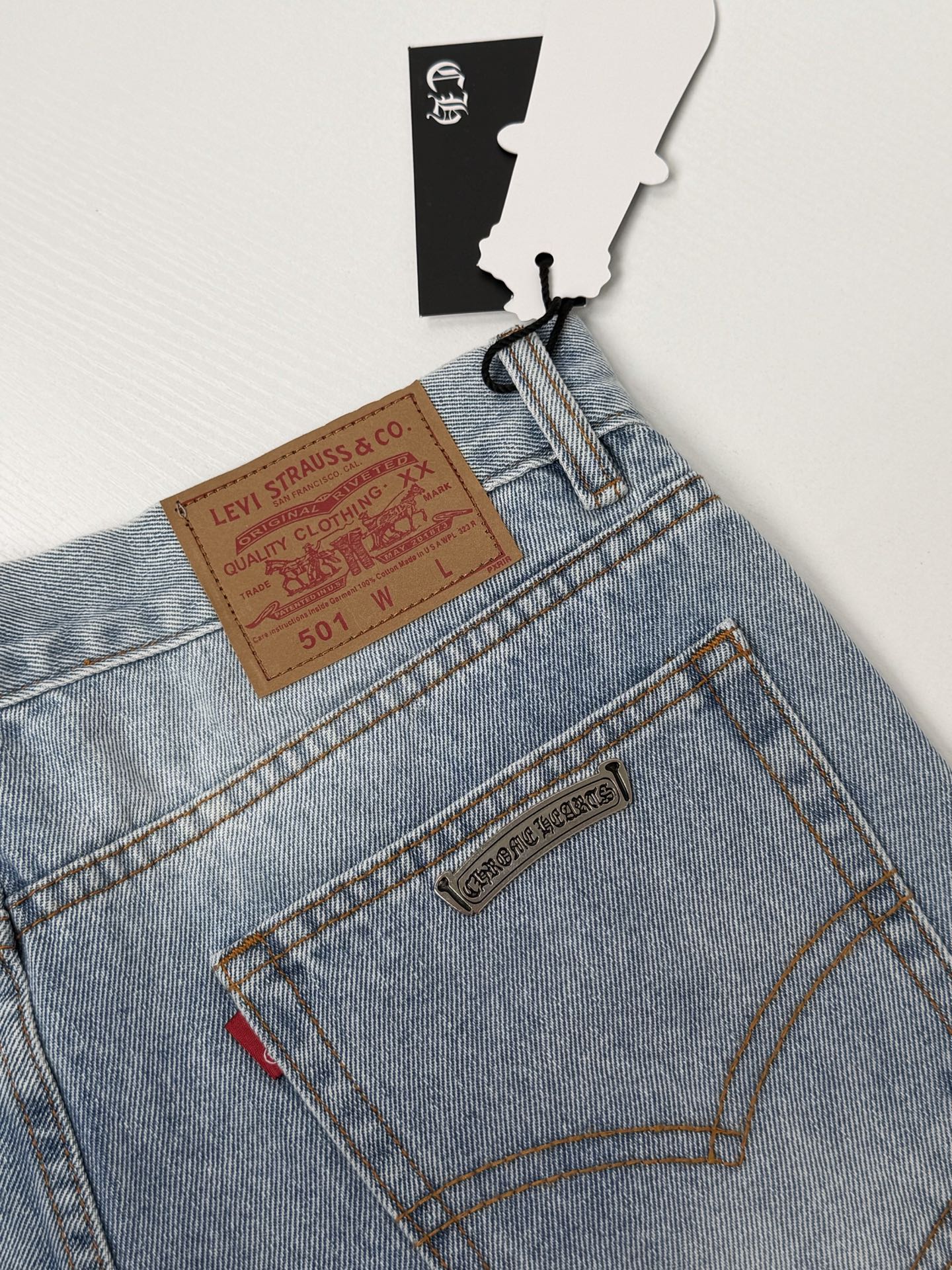 Chrome Hearts Full-Diamond Cross Jeans - Image 9
